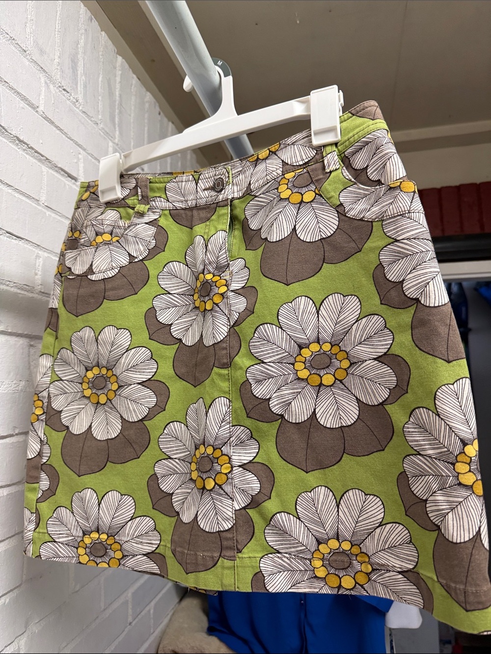 Boden Retro Green Floral Skirt sz10